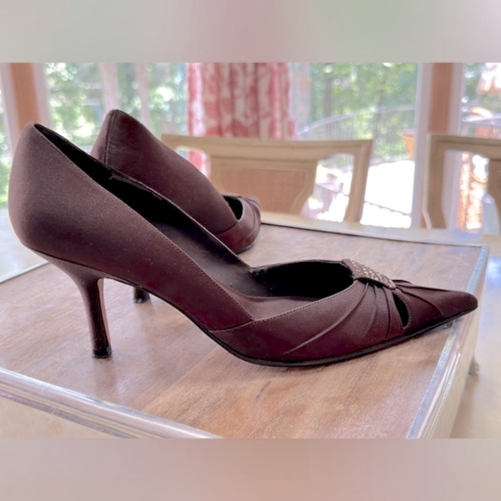 NINA satin evening shoes, 10,‎ EUC